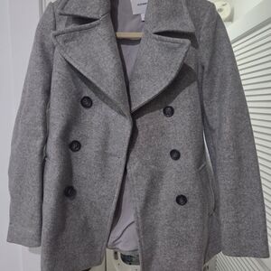 Old Navy Women's Charcoal Pea Coat